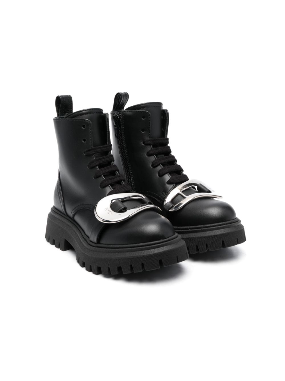 Nº21 Kids lace-up leather ankle boots - Black von Nº21 Kids
