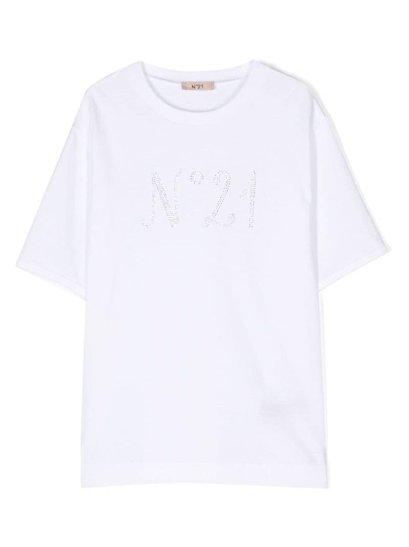 Nº21 Kids logo-embellished cotton T-shirt - White von Nº21 Kids