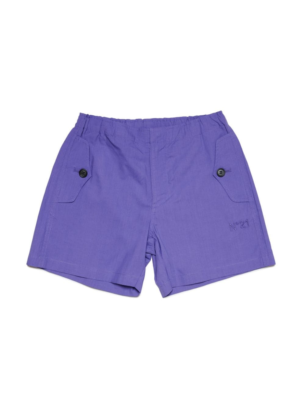 Nº21 Kids logo-embroidered cotton shorts - Purple von Nº21 Kids