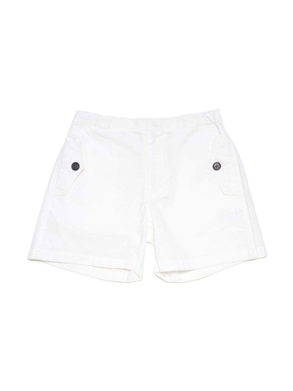 Nº21 Kids logo-embroidered cotton shorts - White von Nº21 Kids