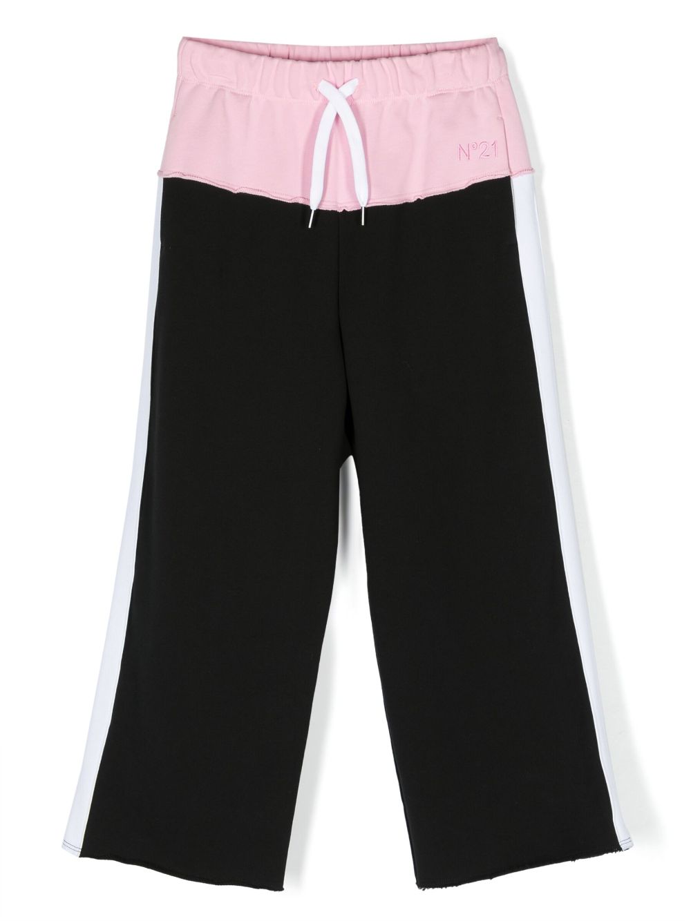 Nº21 Kids logo-embroidered striped track pants - Black von Nº21 Kids