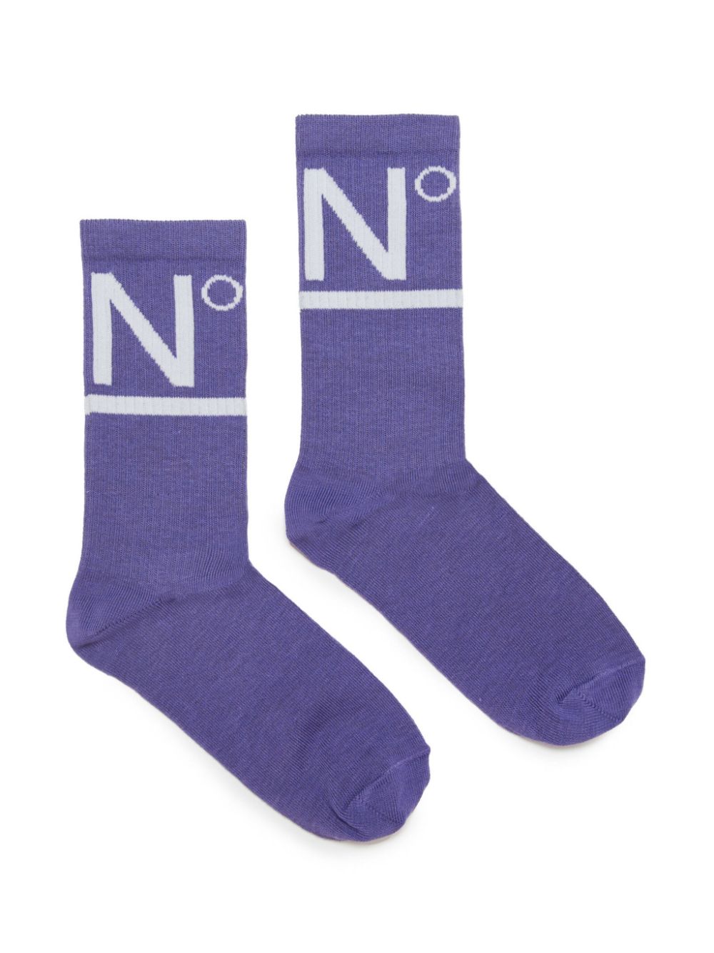 Nº21 Kids logo-intarsia cotton-blend socks - Purple von Nº21 Kids
