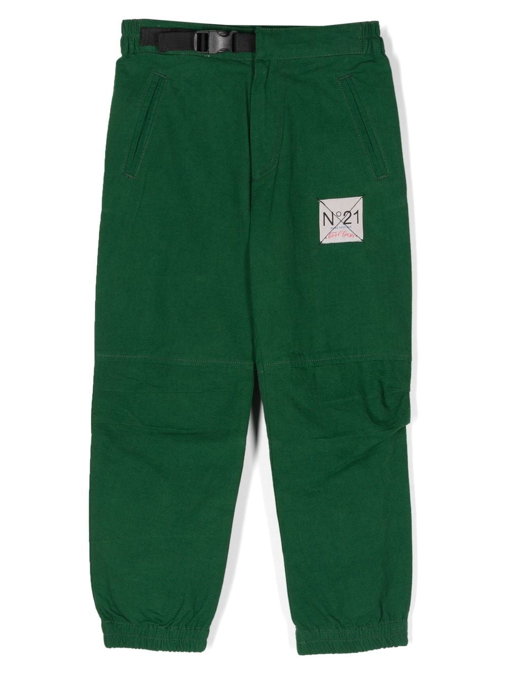 Nº21 Kids logo-patch cargo trousers - Green von Nº21 Kids
