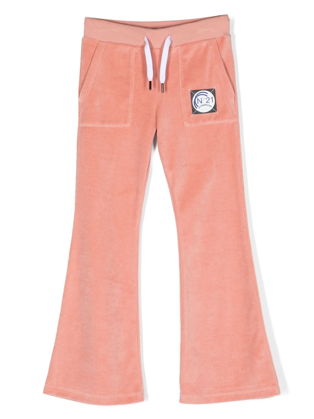 Nº21 Kids logo-patch velour track pants - Pink von Nº21 Kids