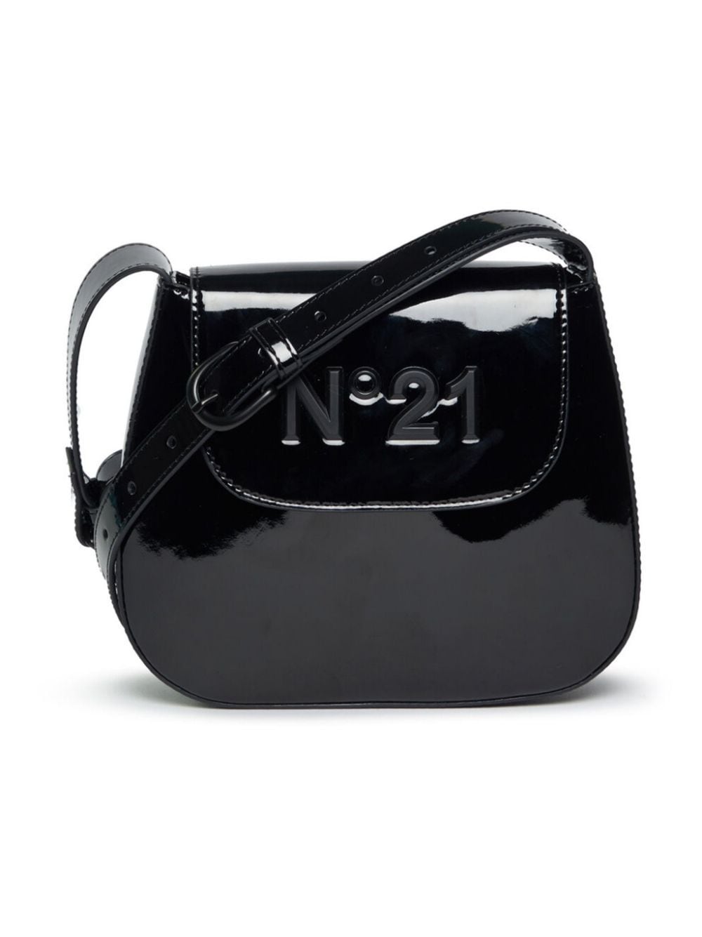 Nº21 Kids logo-plaque shoulder bag - Black von Nº21 Kids