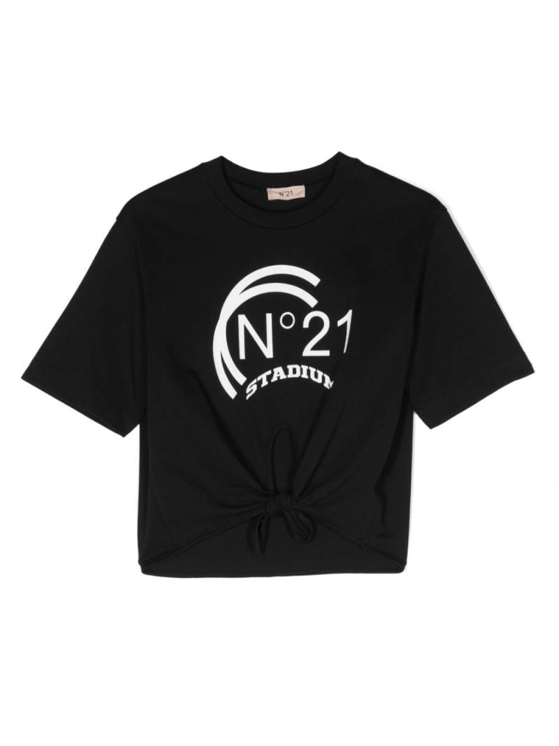 Nº21 Kids logo-print cotton T-Shirt - Black von Nº21 Kids