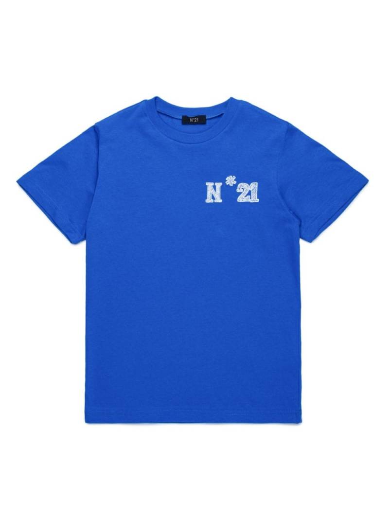 Nº21 Kids logo-print cotton T-shirt - Blue von Nº21 Kids