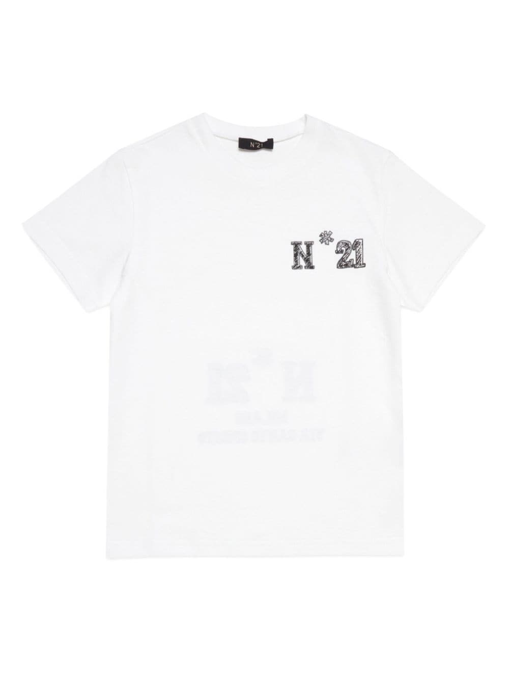 Nº21 Kids logo-print cotton T-shirt - White von Nº21 Kids