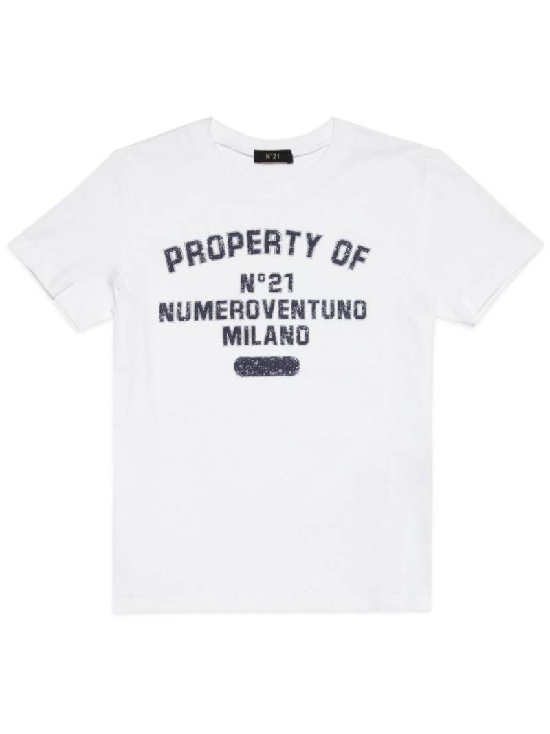 Nº21 Kids logo-print cotton T-shirt - White von Nº21 Kids