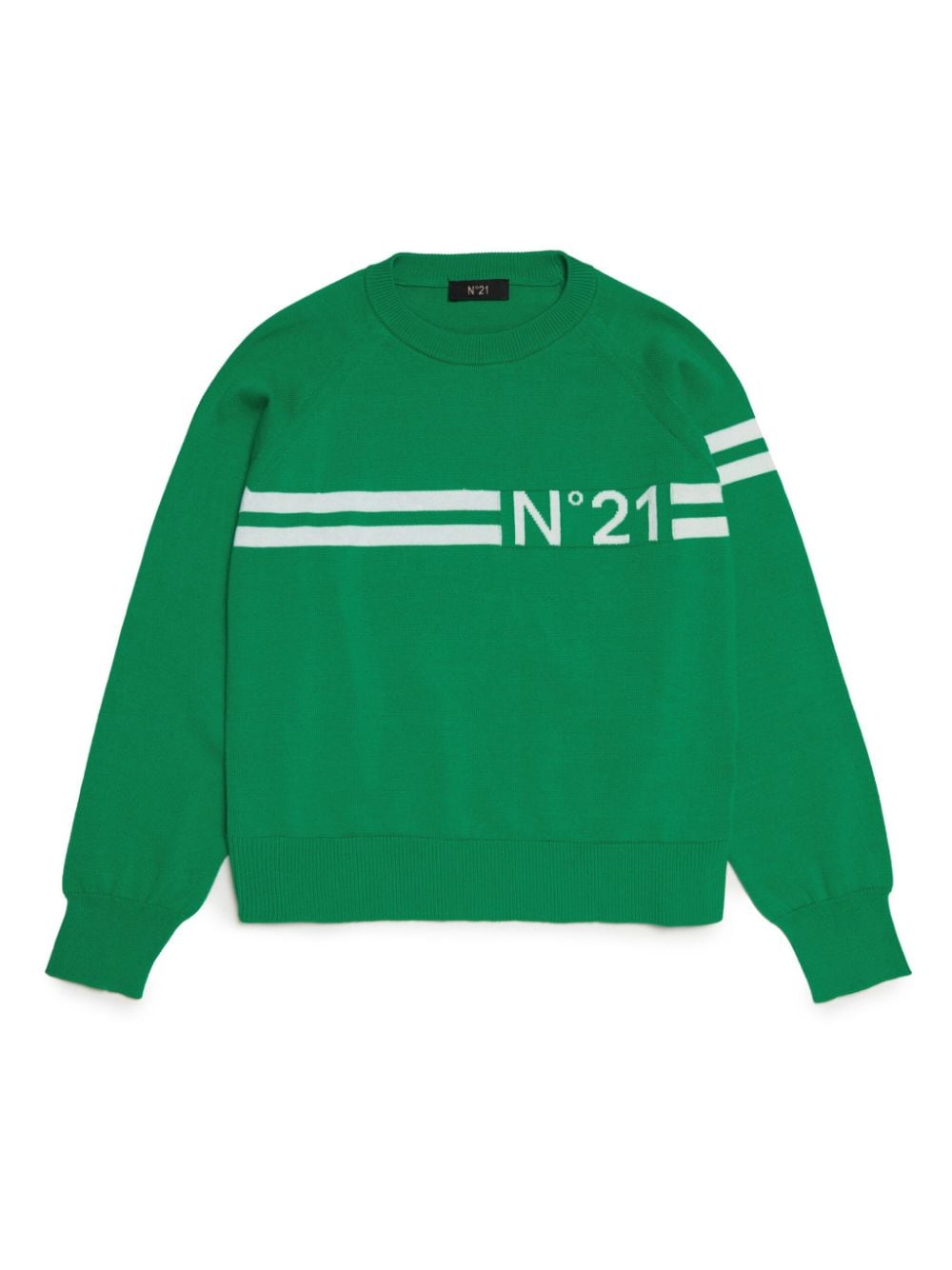 Nº21 Kids logo-print cotton jumper - Green von Nº21 Kids