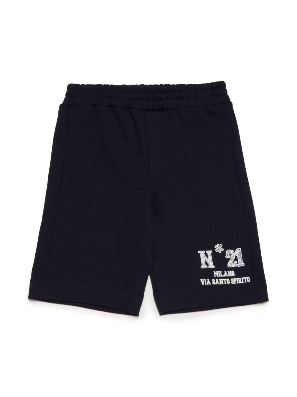 Nº21 Kids logo-print cotton shorts - Black von Nº21 Kids