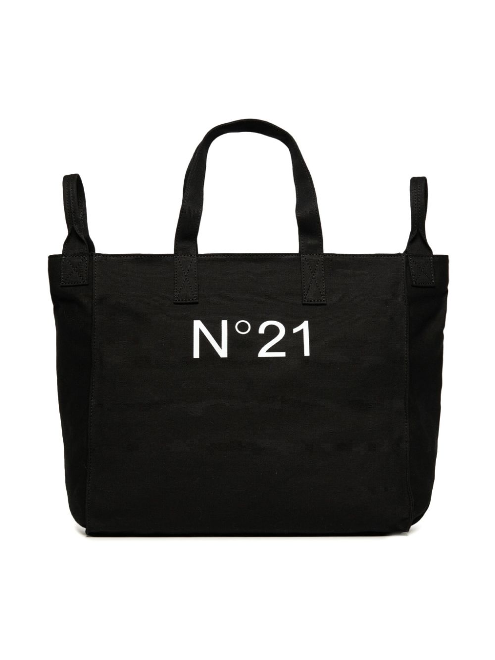 Nº21 Kids logo-print cotton shoulder bag - Black von Nº21 Kids