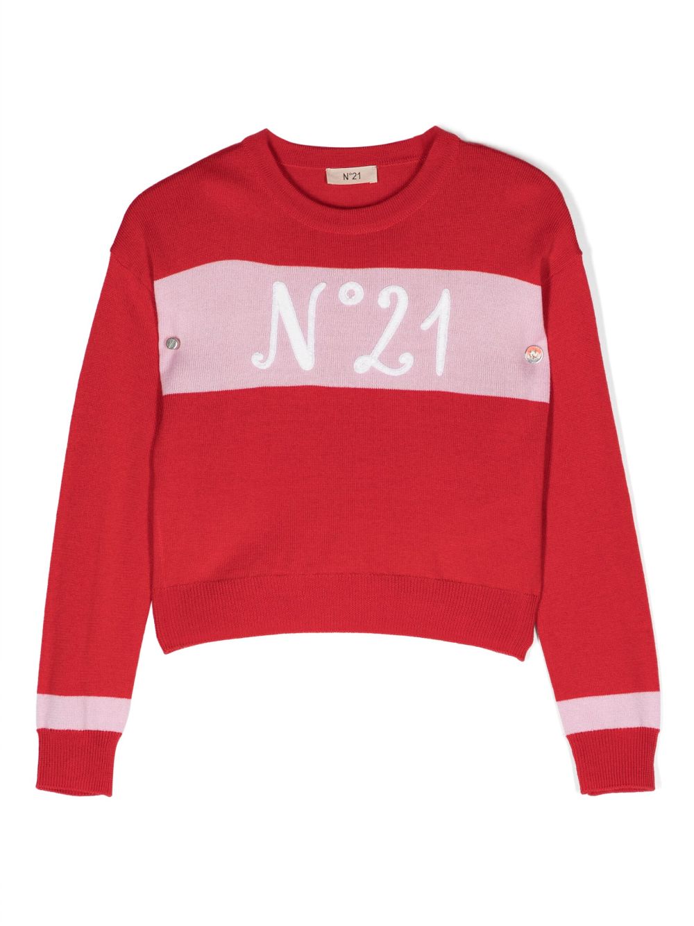 Nº21 Kids logo-print knit jumper - Red von Nº21 Kids