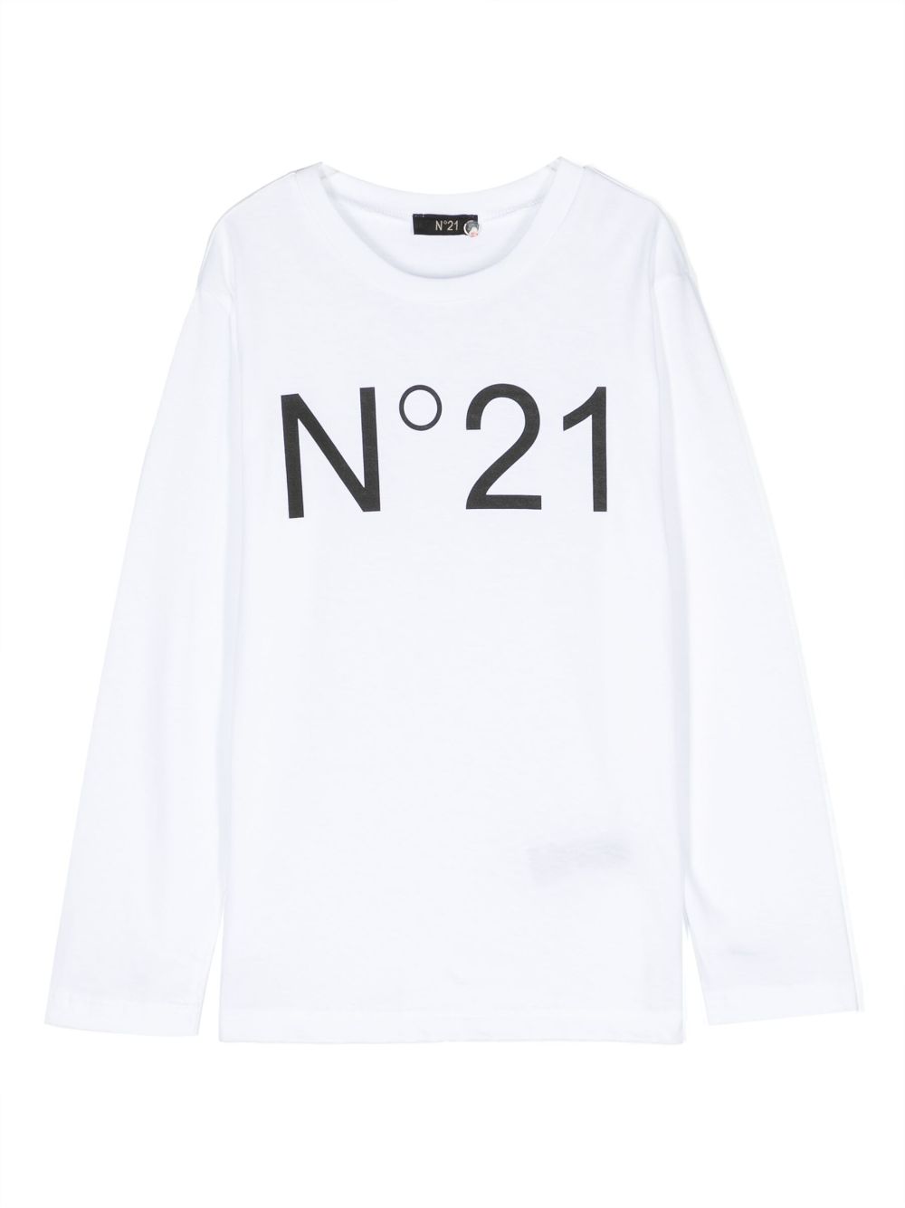 Nº21 Kids logo print long-sleeve T-shirt - White von Nº21 Kids