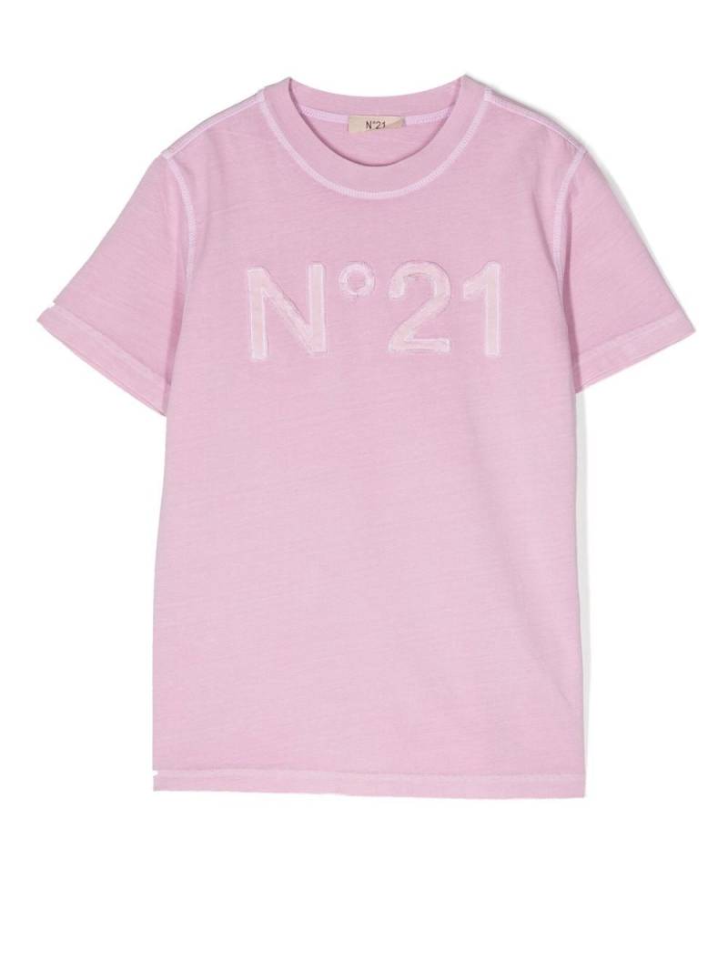 Nº21 Kids logo-print short-sleeve T-shirt - Pink von Nº21 Kids