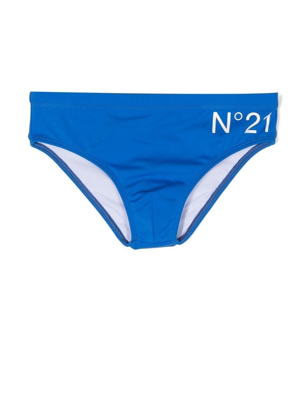 Nº21 Kids logo-print swim pants - Blue von Nº21 Kids