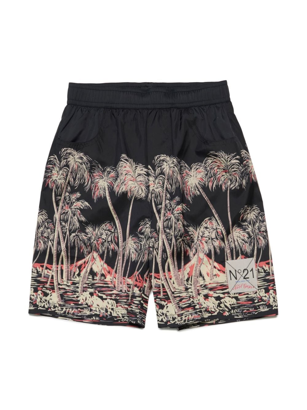 Nº21 Kids palm tree-print swim shorts - Black von Nº21 Kids