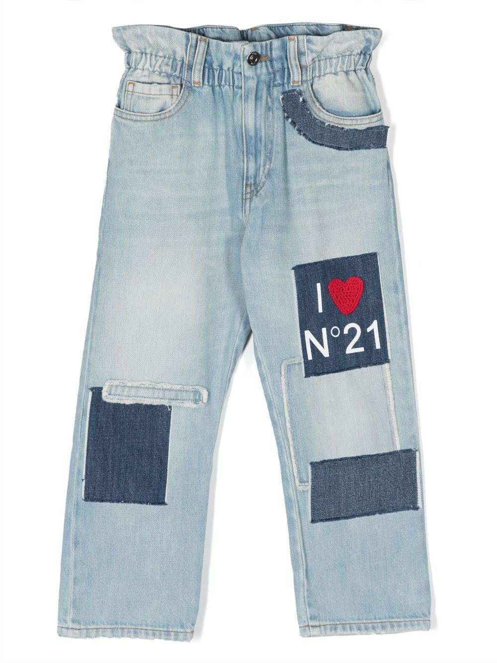 Nº21 Kids patch-work denim jeans - Blue von Nº21 Kids