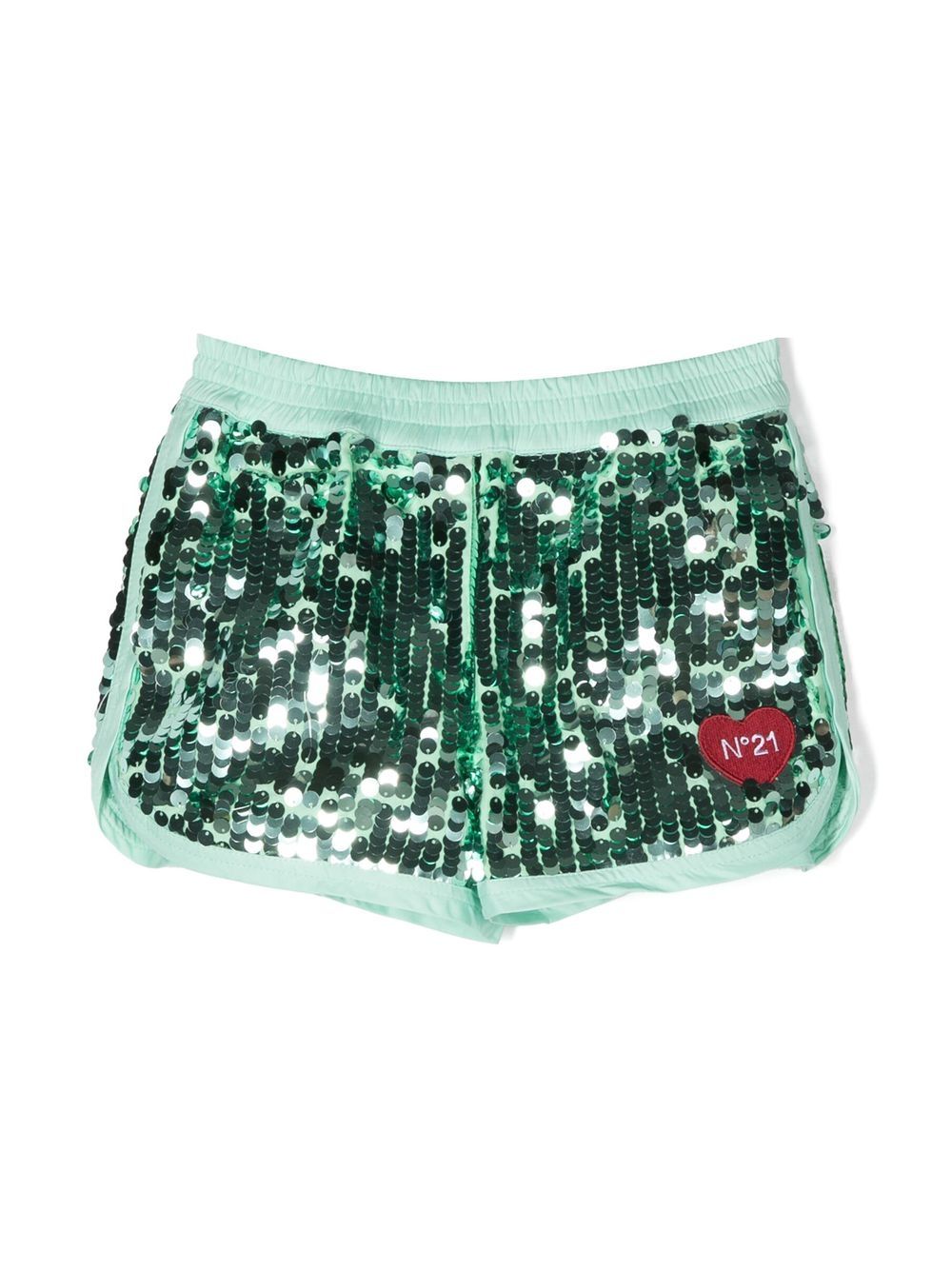 Nº21 Kids sequin-embellished logo shorts - Green von Nº21 Kids