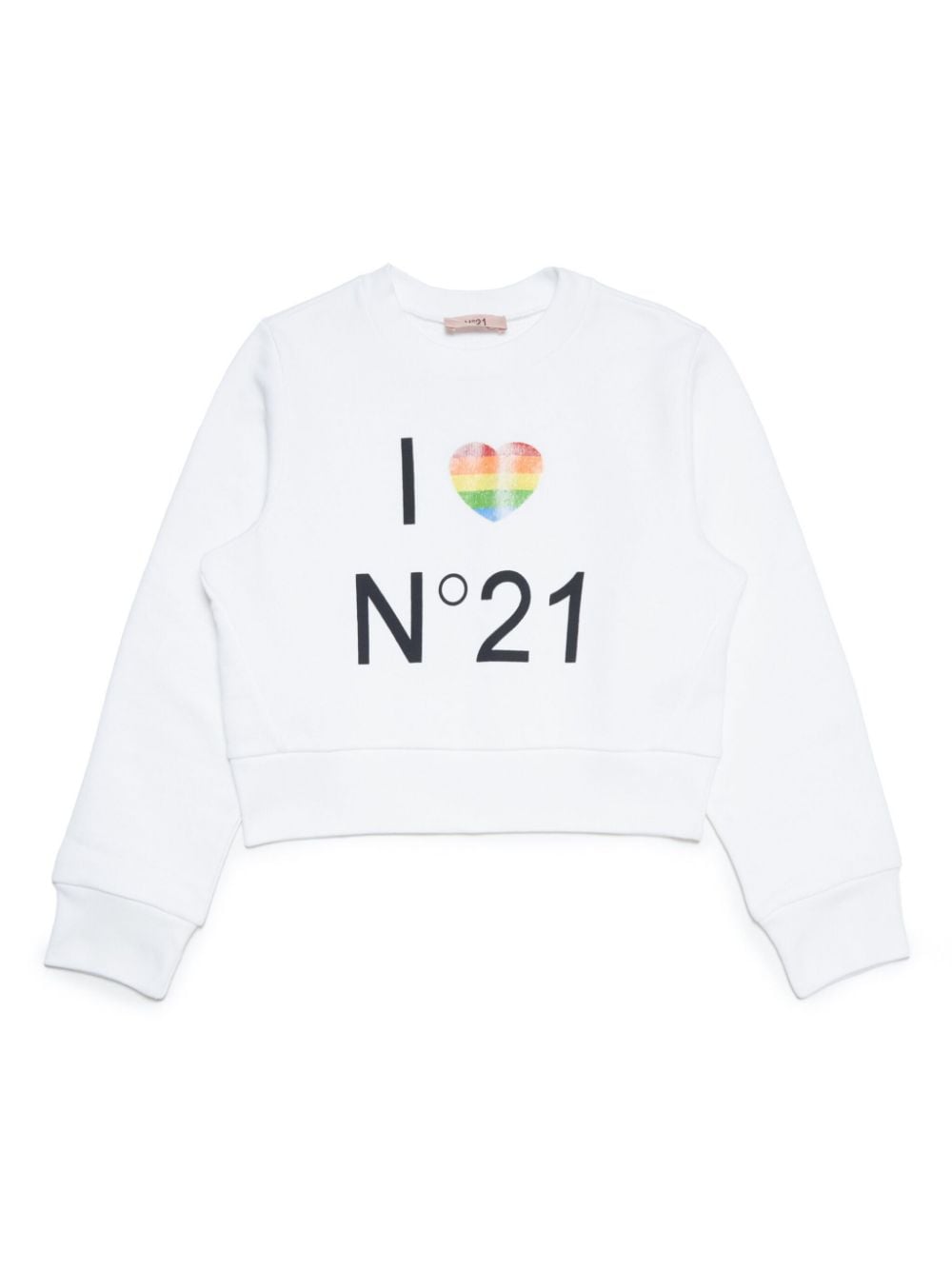 Nº21 Kids slogan-print cotton sweatshirt - White von Nº21 Kids