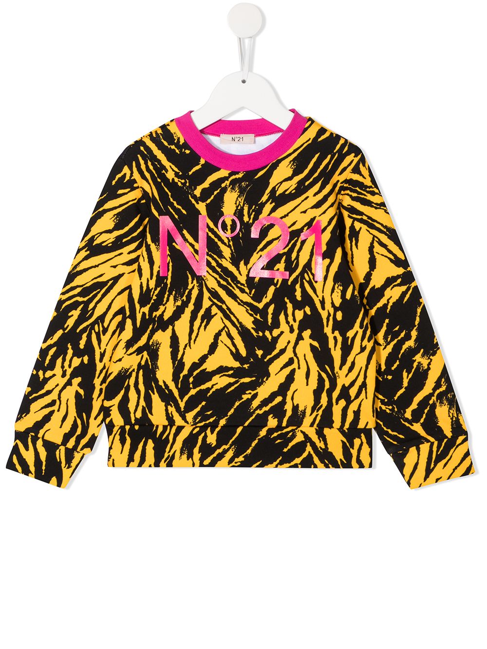 Nº21 Kids tiger-print logo sweatshirt - Black von Nº21 Kids