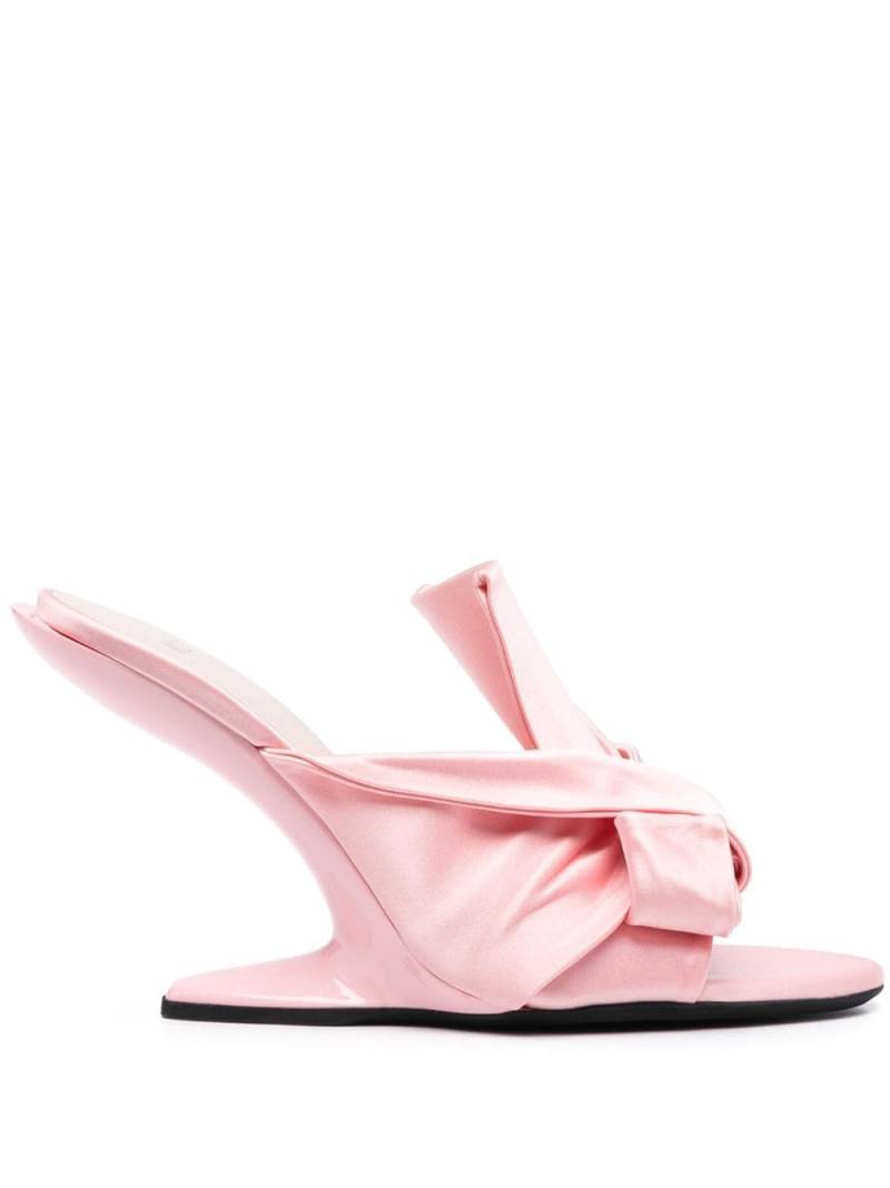 Nº21 Bow Houdini satin mules - Pink von Nº21