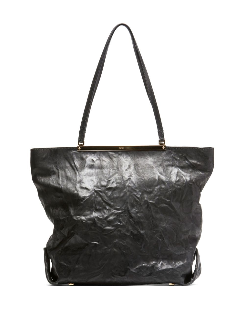 Nº21 Barrete crinkled-finish tote bag - Black von Nº21