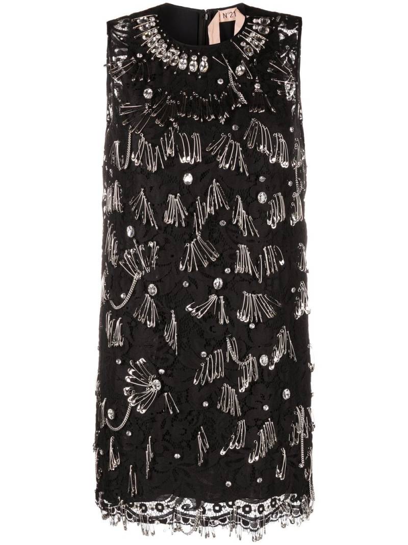 Nº21 safety-pin sleeveless dress - Black von Nº21