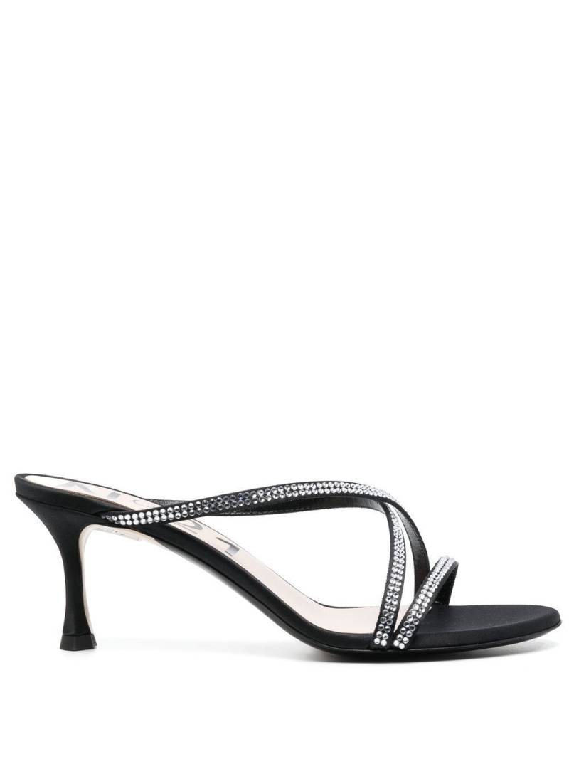 Nº21 60mm crystal-embellished crossover-strap mules - Black von Nº21