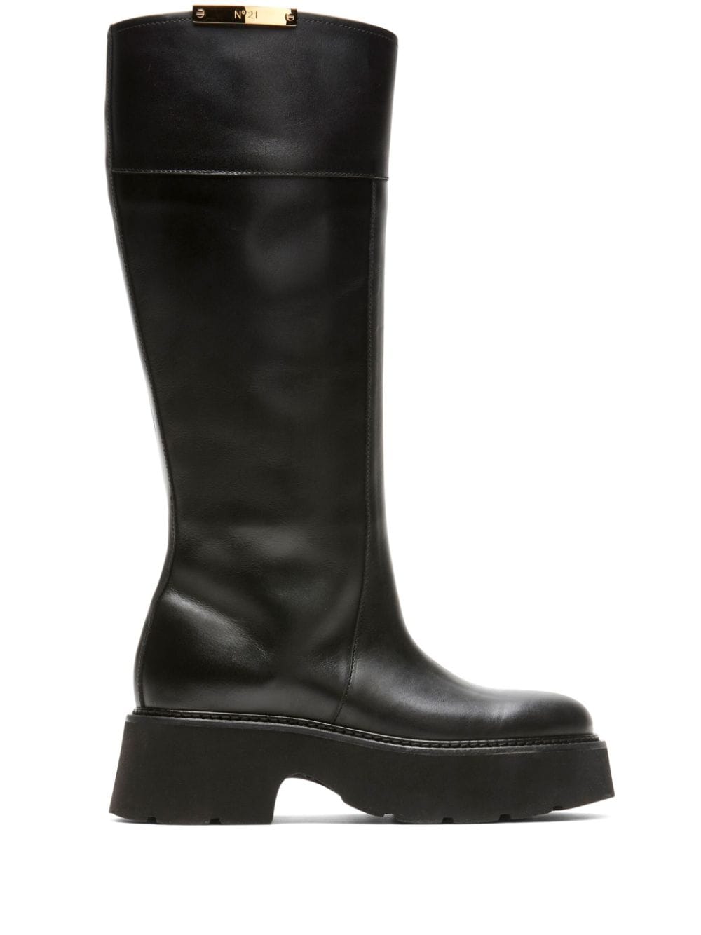 Nº21 Schuhe knee-high leather boots - Black von Nº21