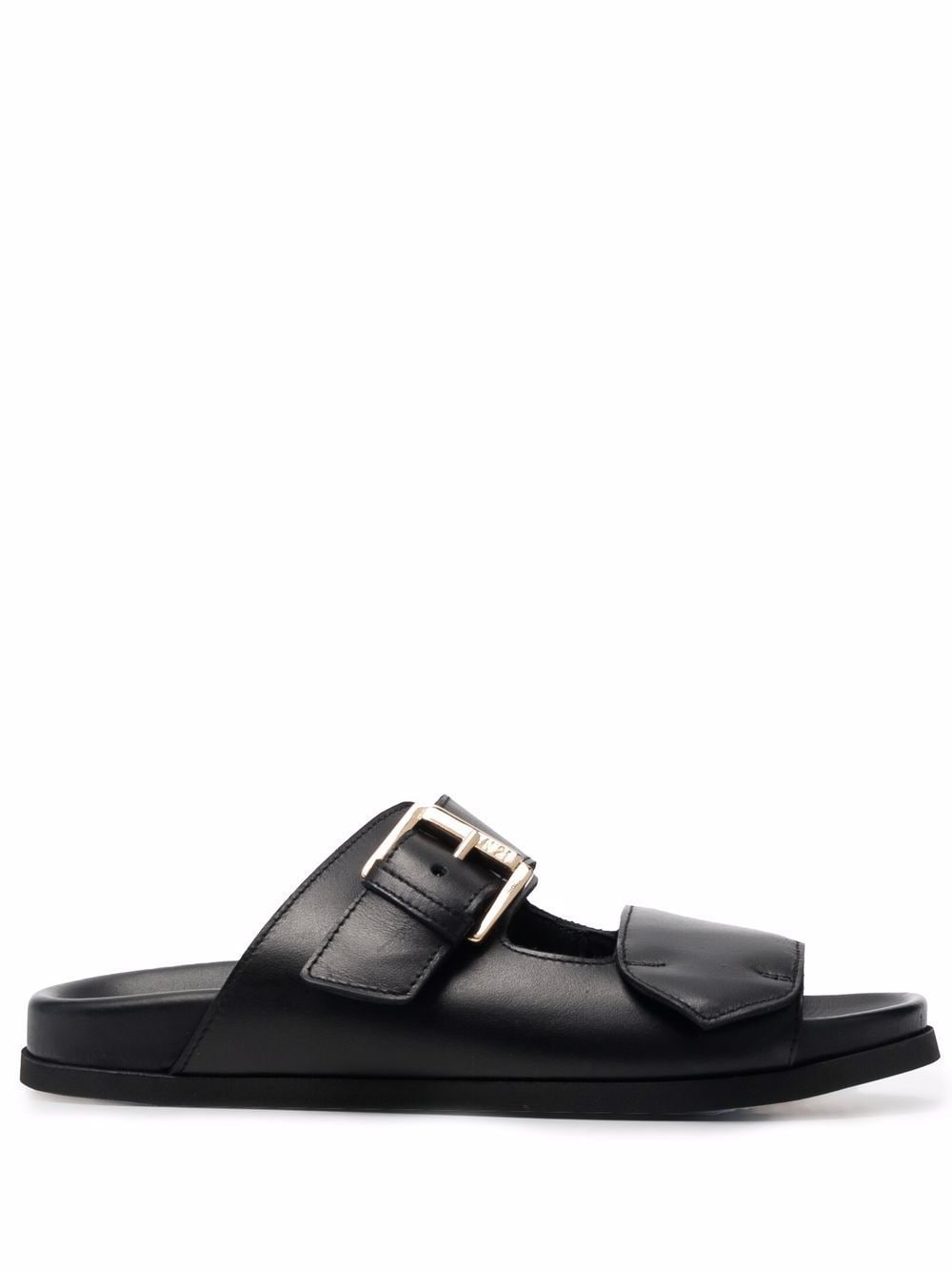 Nº21 buckled leather slides - Black von Nº21