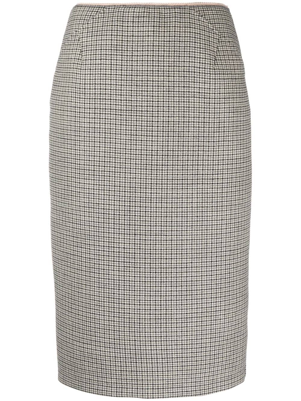 Nº21 check-pattern wool midi skirt - Neutrals von Nº21