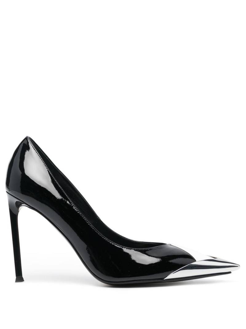 Nº21 contrast-toecap 100mm leather pumps - Black von Nº21