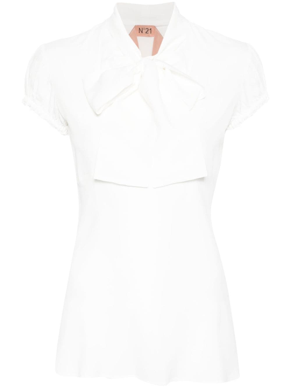 Nº21 crepe puff-sleeved blouse - White von Nº21