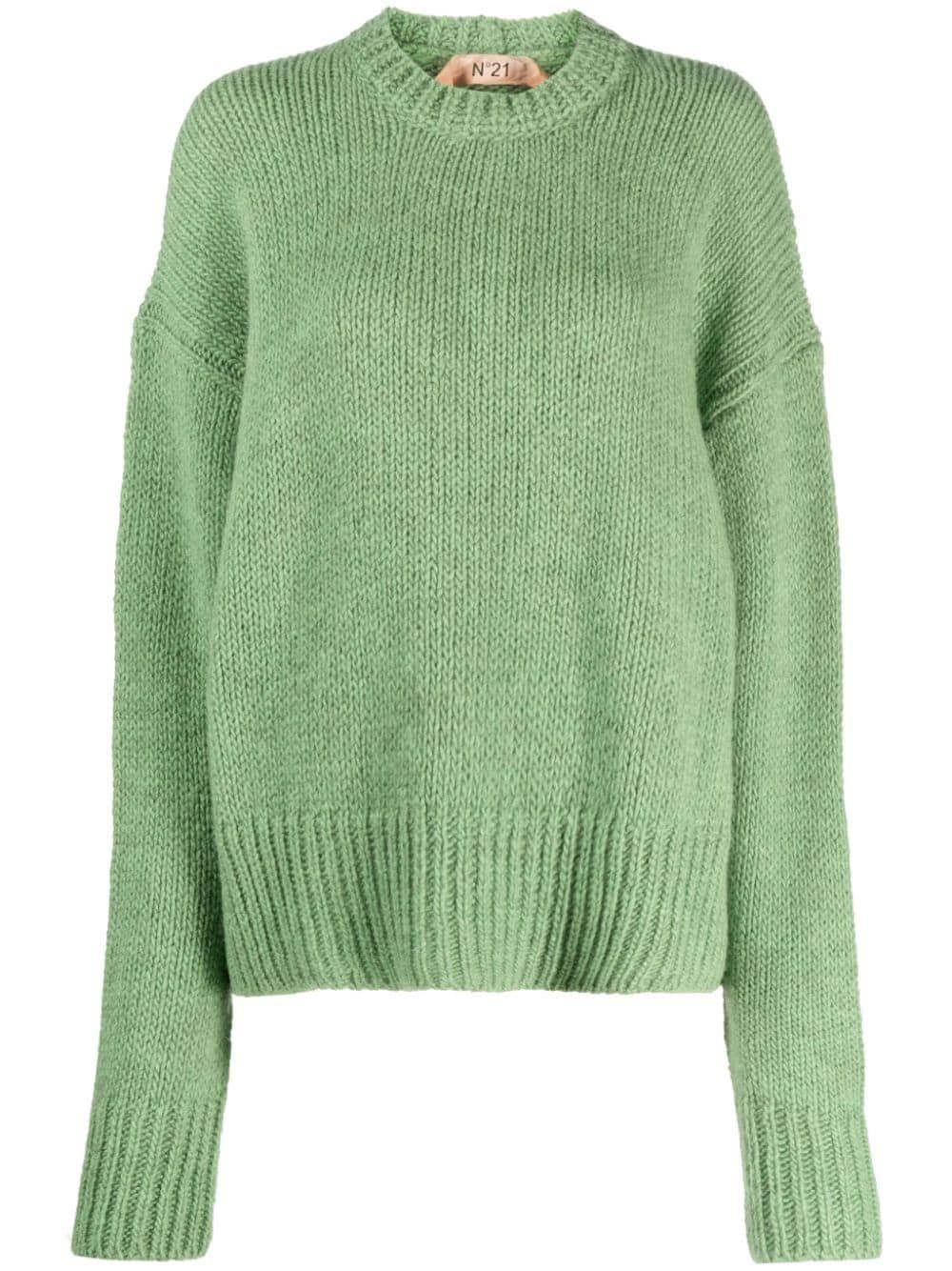 Nº21 crew-neck drop-shoulder jumper - Green von Nº21