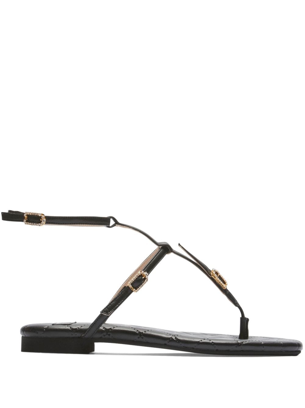 Nº21 crystal-embellished buckle leather sandals - Black von Nº21