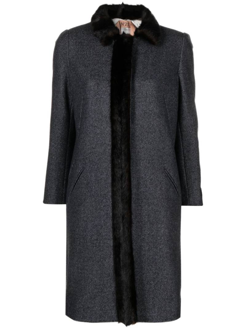 Nº21 faux-shearling midi coat - Grey von Nº21