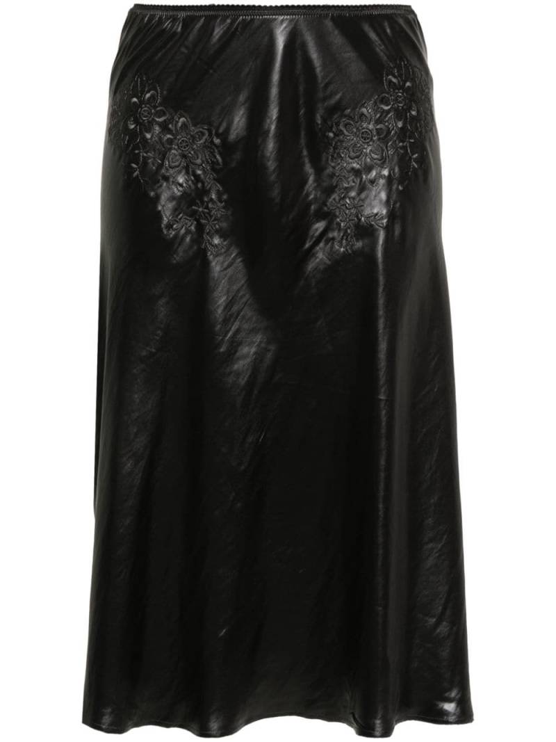 Nº21 floral-embroidery mid-rise skirt - Black von Nº21