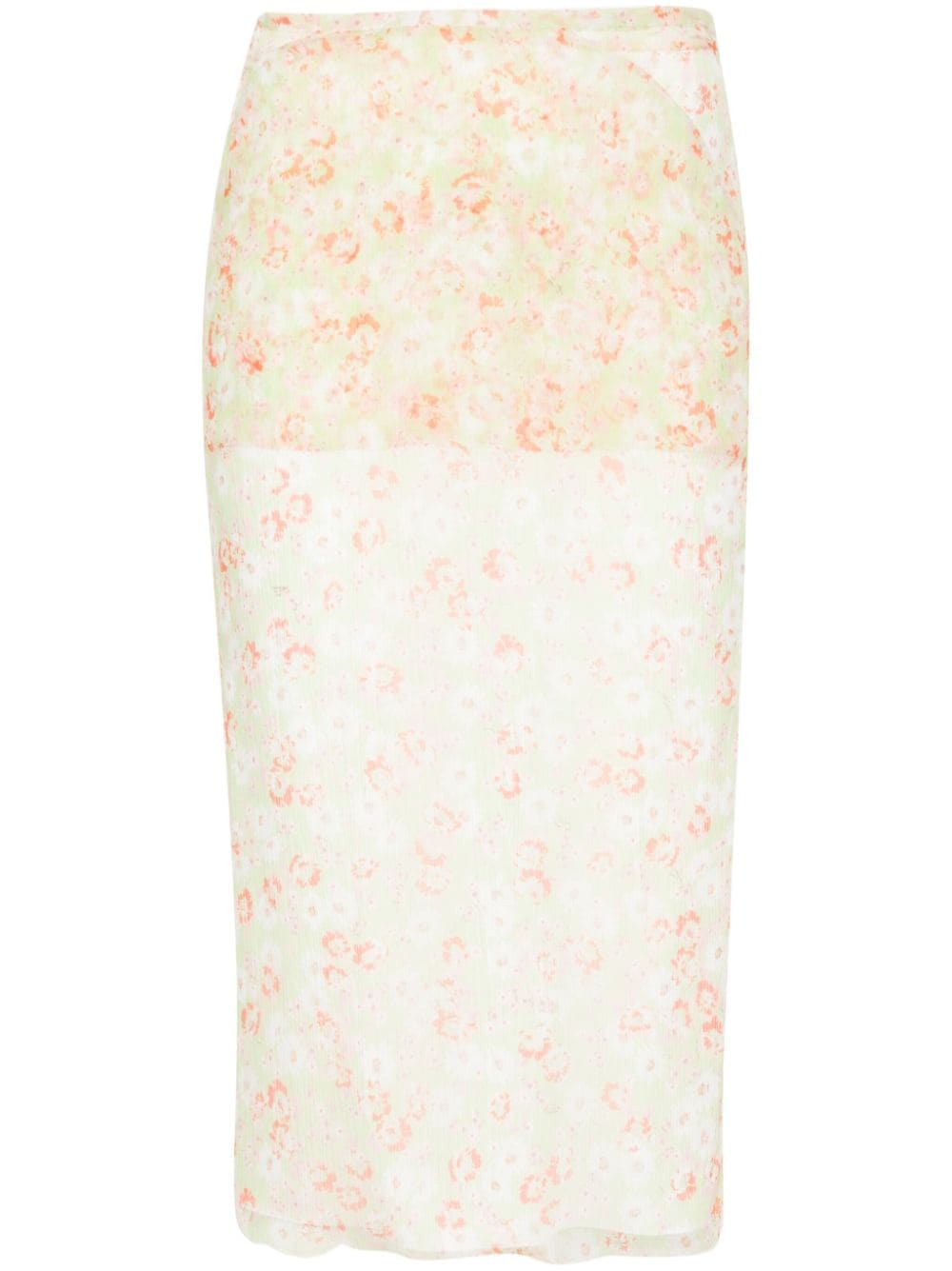 Nº21 floral-print silk midi skirt - Green von Nº21