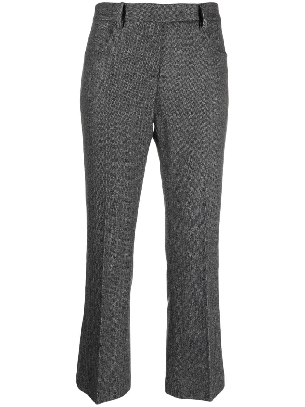 Nº21 herringbone tailored cropped trousers - Black von Nº21
