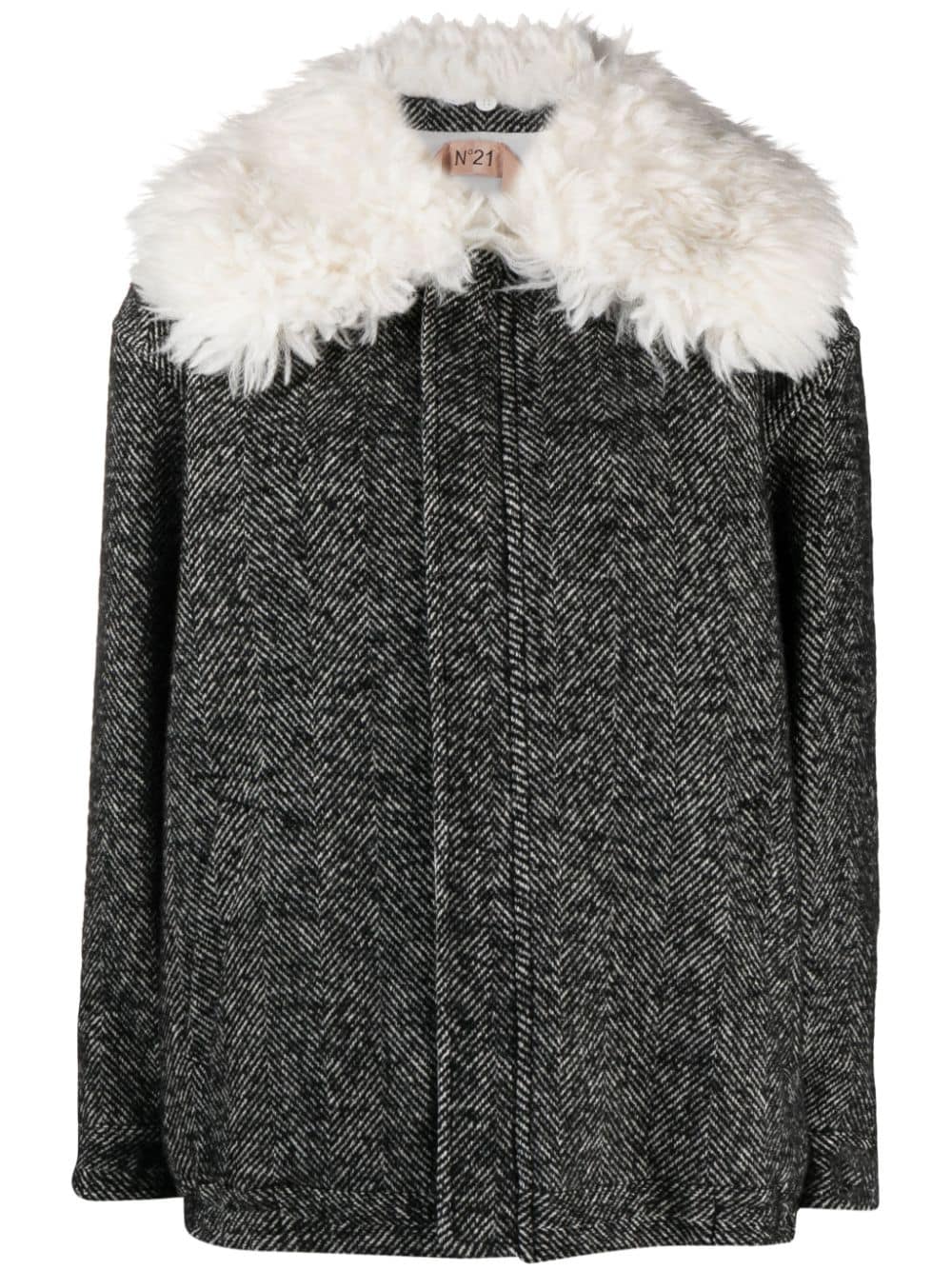 Nº21 herringbone wool-blend jacket - Black von Nº21