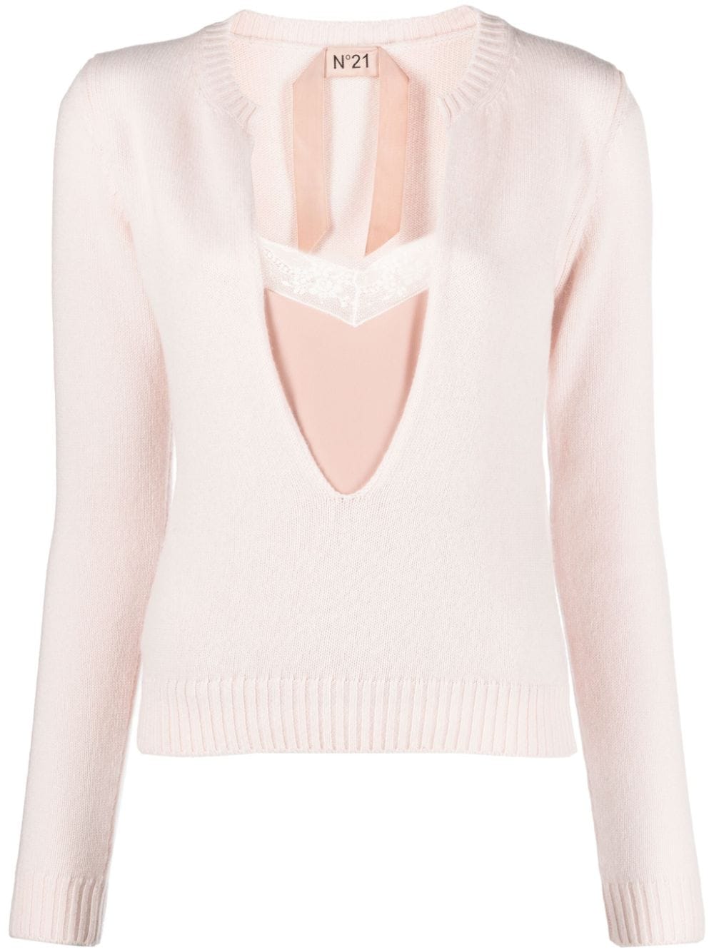 Nº21 layered wool blend jumper - Pink von Nº21