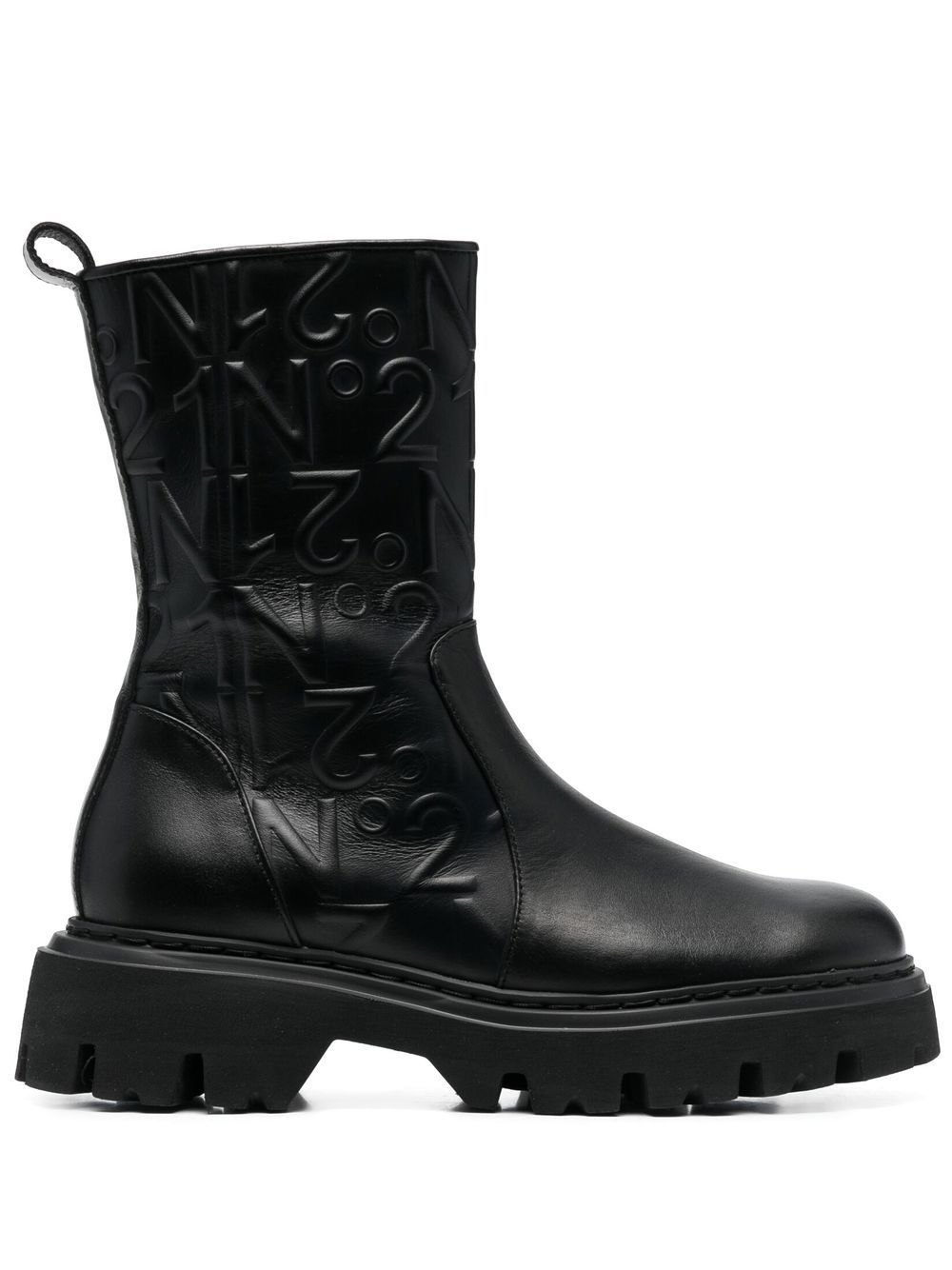 Nº21 logo-embossed combat ankle boots - Black von Nº21