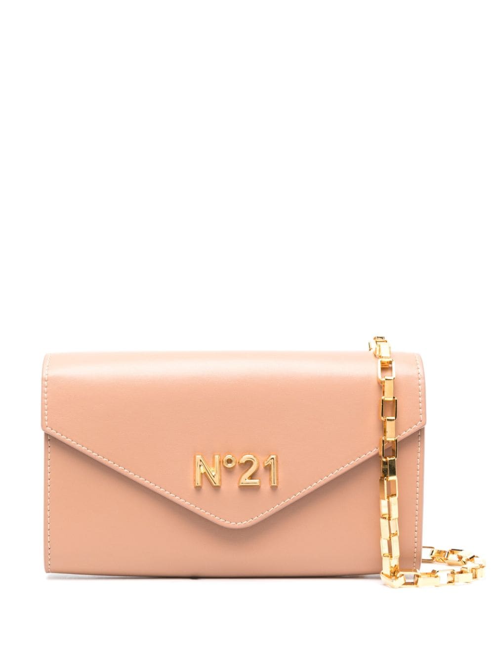 Nº21 logo-lettering leather shoulder bag - Neutrals von Nº21