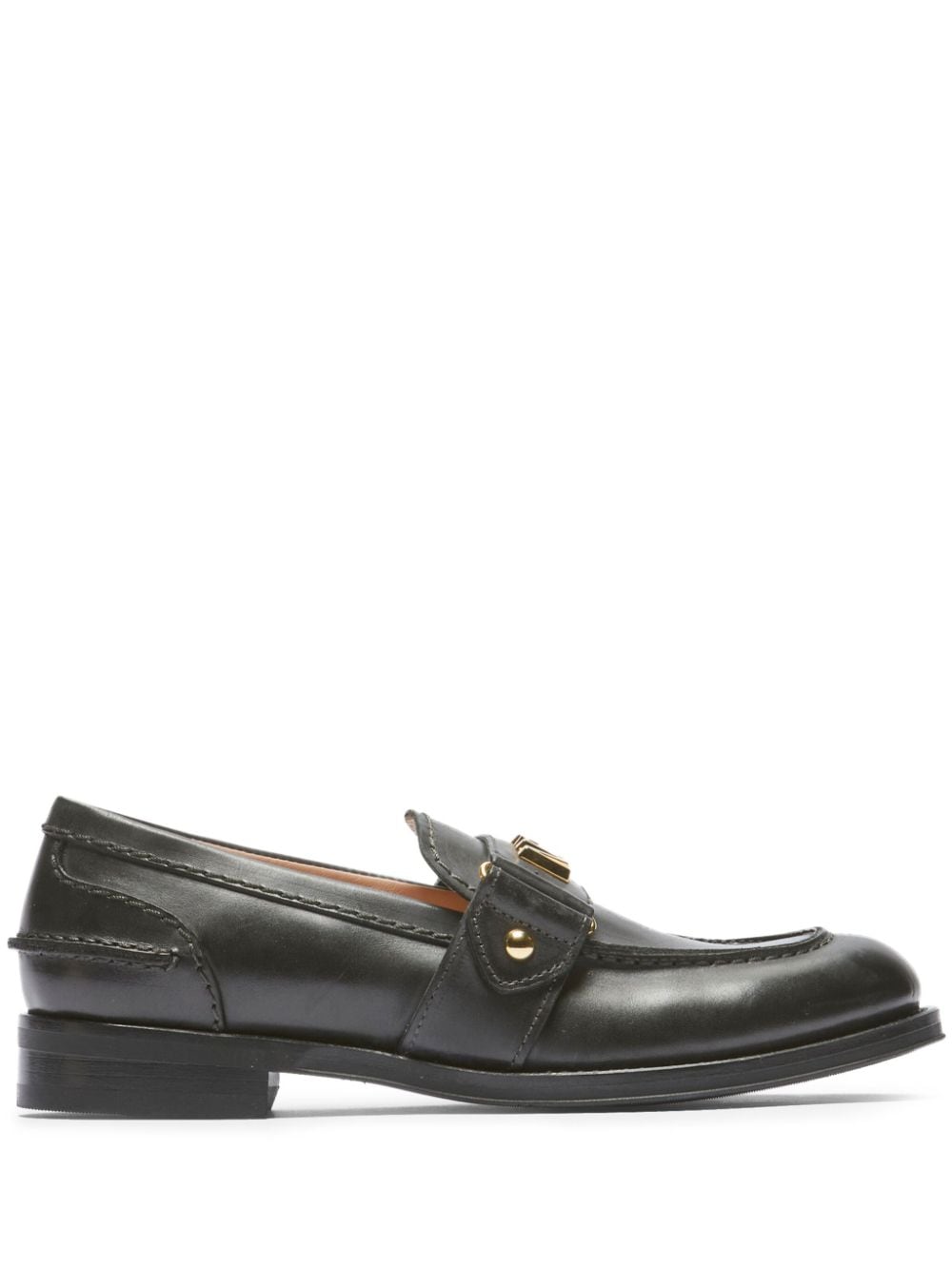 Nº21 logo-lettering panelled loafers - Black von Nº21