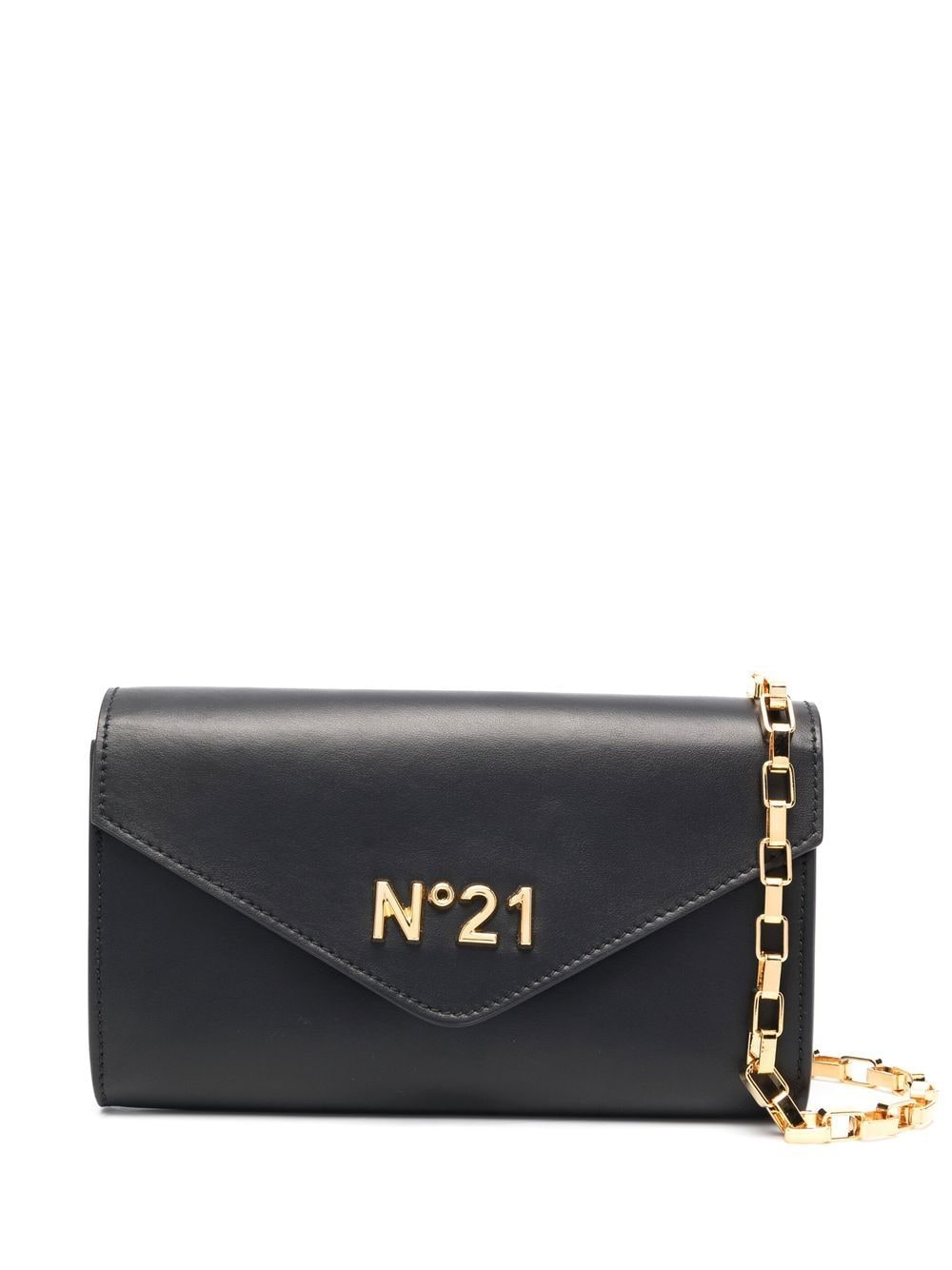Nº21 logo-plaque leather bag - Black von Nº21