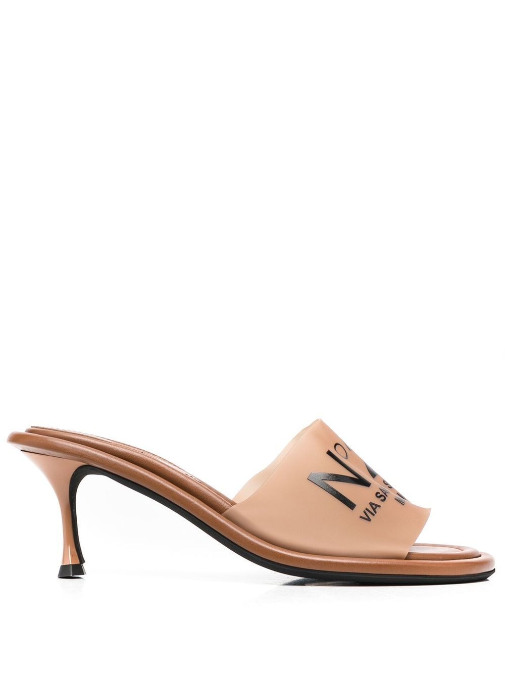 Nº21 70mm logo-print mules - Brown von Nº21