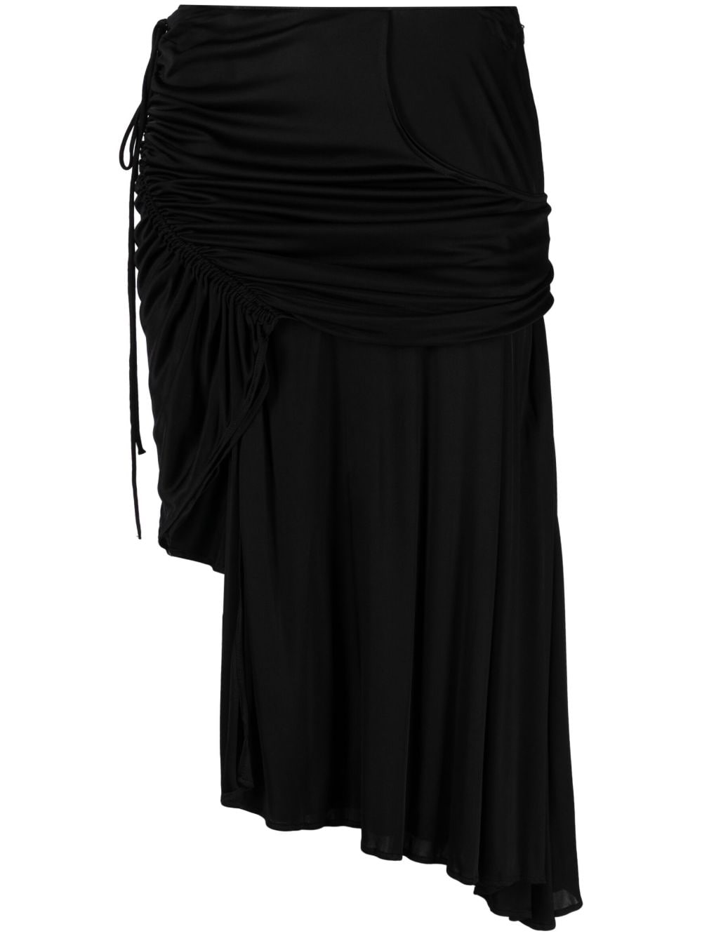 Nº21 low-rise pleated asymmetric skirt - Black von Nº21