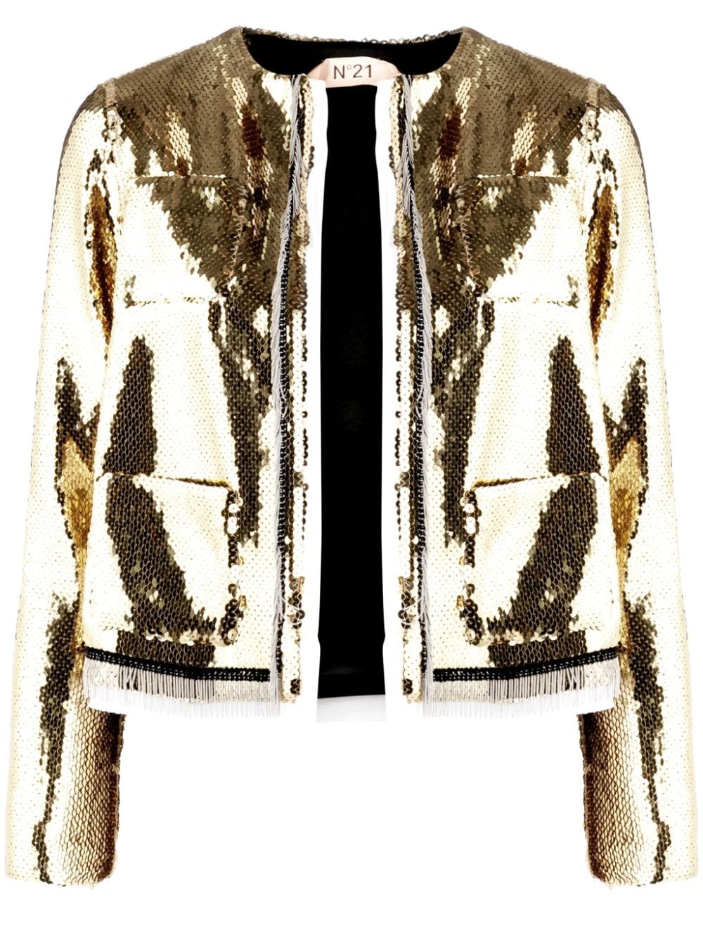 Nº21 sequinned open-front cropped jacket - Gold von Nº21