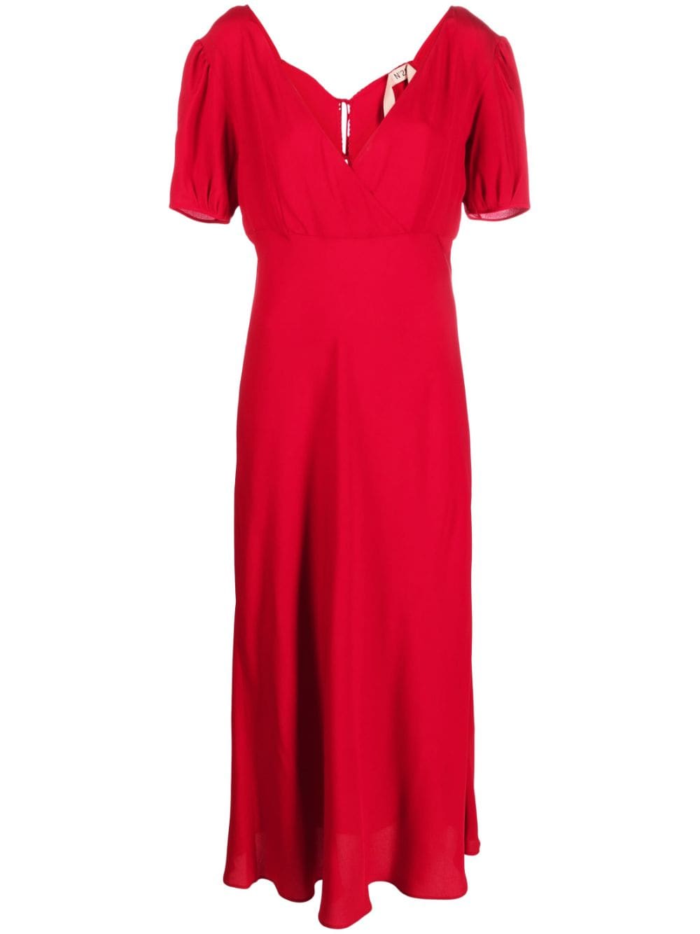 Nº21 tie-fastening midi dress - Red von Nº21